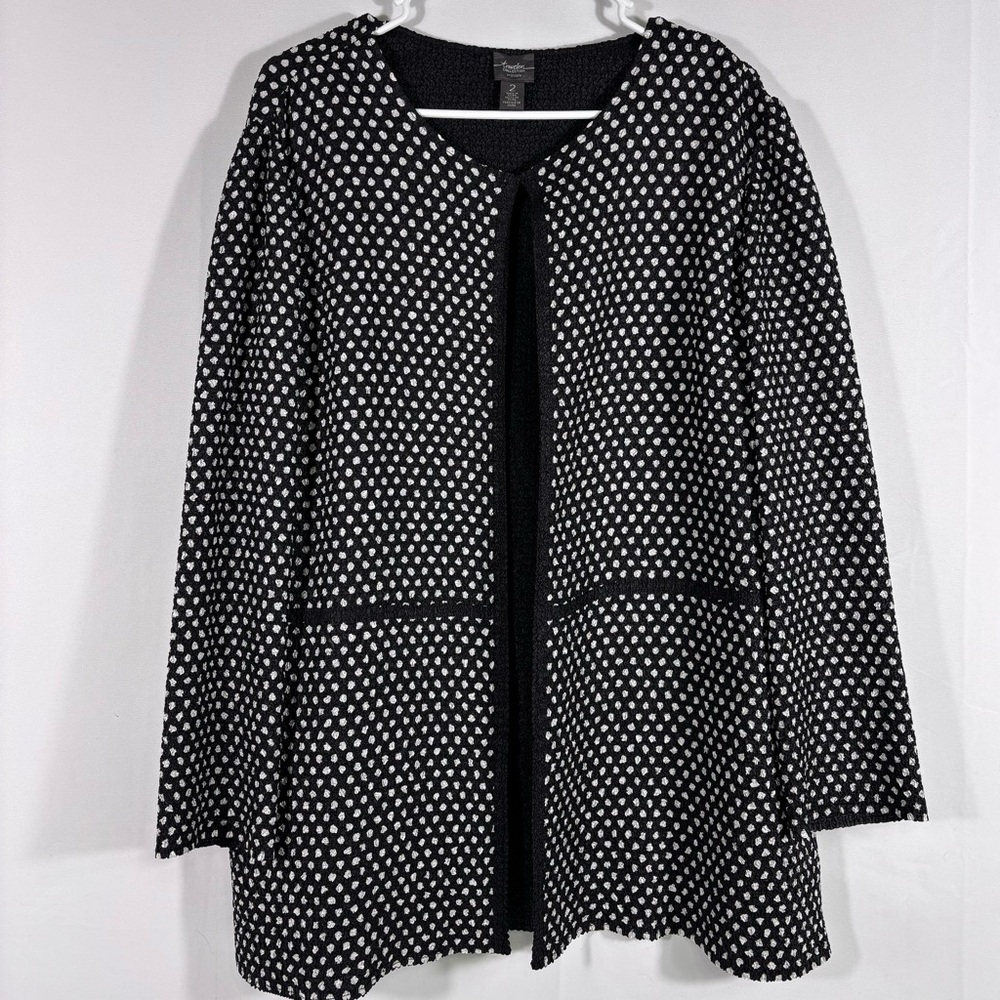 Chico’s Travelers Black and White Jacket Size Large